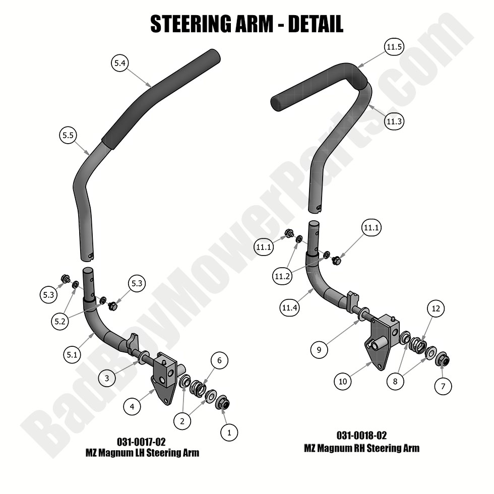 2019 MZ & MZ Magnum Steering Arm - Detail